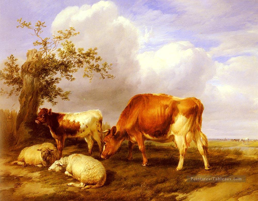 Dans les prés de Canterbury animaux de ferme bétail Thomas Sidney Cooper Peintures à l'huile